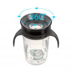 Cană anti-vărsare Akuku A0671 neagră – 260 ml, 360°