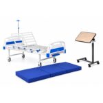 Pat Spital Manual Dr. Happy JL2561 cu Saltea 10 cm și Masă de Servit la Pat JL566