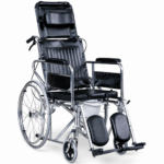 Scaun cu Toaleta si Roti cu Suporturi pentru Gambe, Spatar Reglabil, Cotiere Detașabile și Sistem de Franare pe Manere Dr. Happy JL609GCU